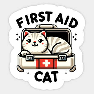 First Aid Cat Pun Nurse Doctor Healthcare Novelty Funny Cat Sticker